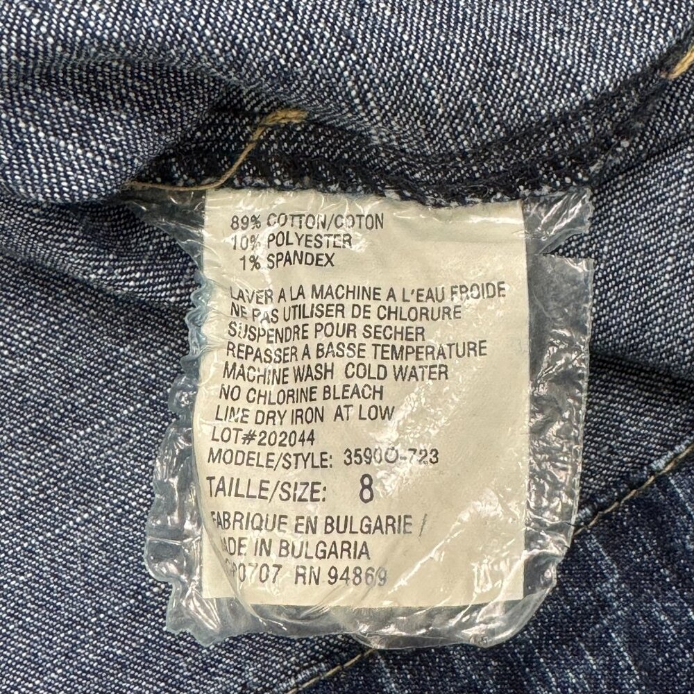 Tribal Denim Womens Blue Jean Jacket Size 8 Button Up Pockets Long Sleeve Collar - Picture 6 of 11